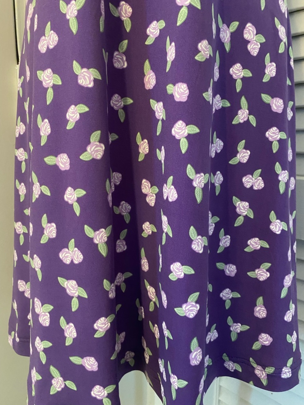 Vintage 1990’s “Blair” Purple Midi Dress with Floral Print- Size Medium - Picture 6 of 8